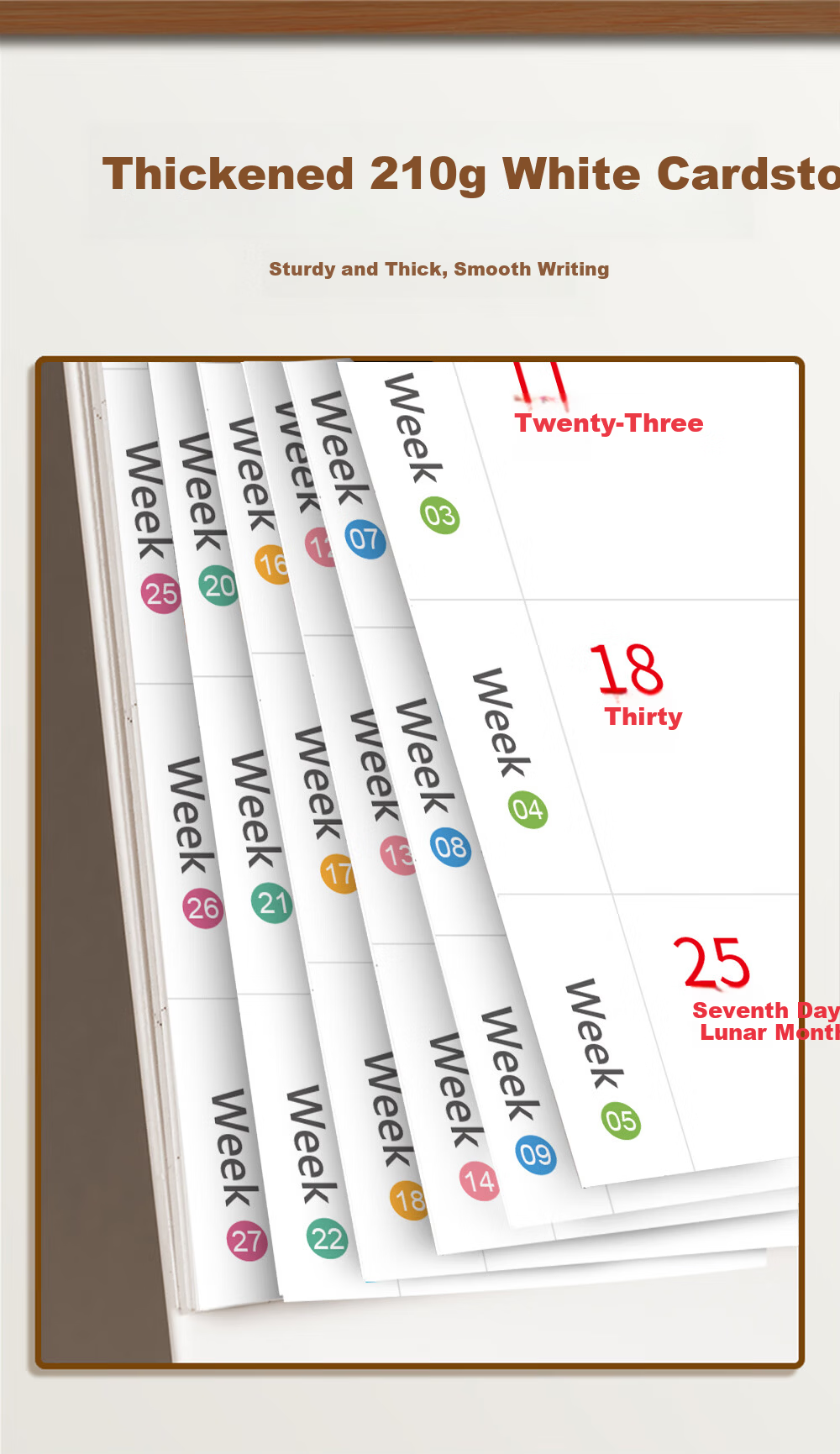 Congpai 2025 Desk Calendar Small Daily Planner 2026 Work Punch Calendar Large Grid Self-Discipline Schedule Good Luck Blooming Flowers 5
