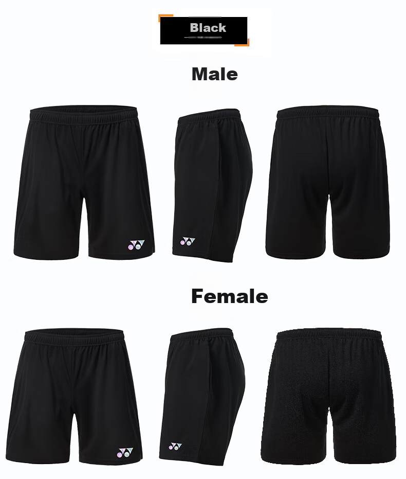 YONEX Badminton Shorts Quick-Dry Breathable Summer Autumn Competition Shorts Men's YOBC9044CR Black Size S 9