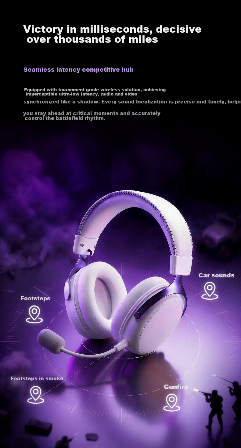 AKKO Dawn S9 Ultra 2.4G Wireless Gaming Headset Over-Ear Bluetooth Wired PC Esports Delta Sound Localization Quad-Mode 7.1 Channel TCB Triple Chamber 12