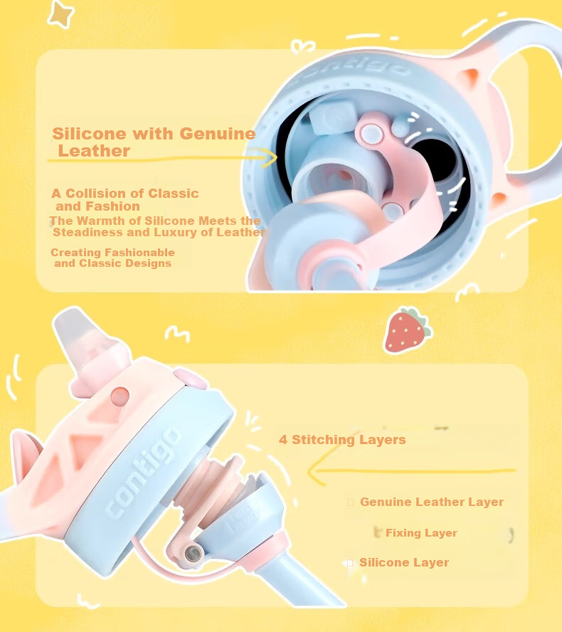 Contigo Locking Stainless Steel Insulated Straw Cup 316L Fruit Baby Concert 410ml HBC-GIZ311VP+ 14