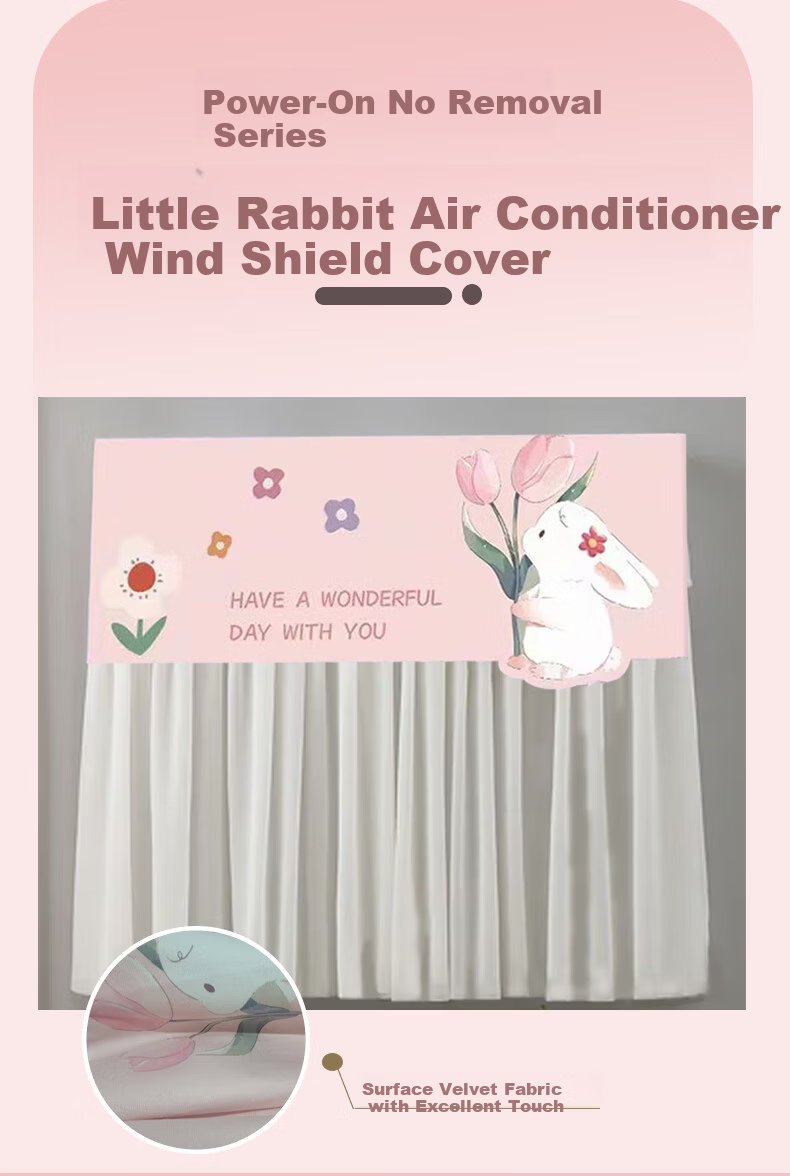 Gusenzhe Air Conditioner Cover, Dust Cover for Wall-Mounted Units, Universal Anti-Direct Blowing Windshield Cover, Air Outlet Windshield Cover, Postpartum And Infant Windproof Cover, Thickened Double-Layer Long Mesh, 94CM Inner 4