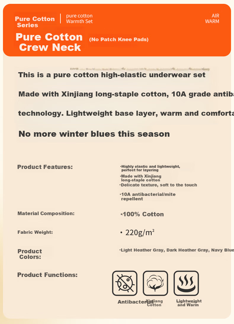 PLAYBOY Men's Thermal Underwear Set, Autumn Warm Base Layer, Brushed Cashmere Patchwork with Mulberry Silk, 10A Antibacterial And Anti-Mite Protection for Fall 15