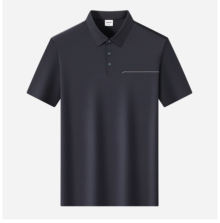 Edenbo Men's Short Sleeve Polo Shirt Modal Mulberry Silk Casual Top Dark Gray 170/88A (L) 17