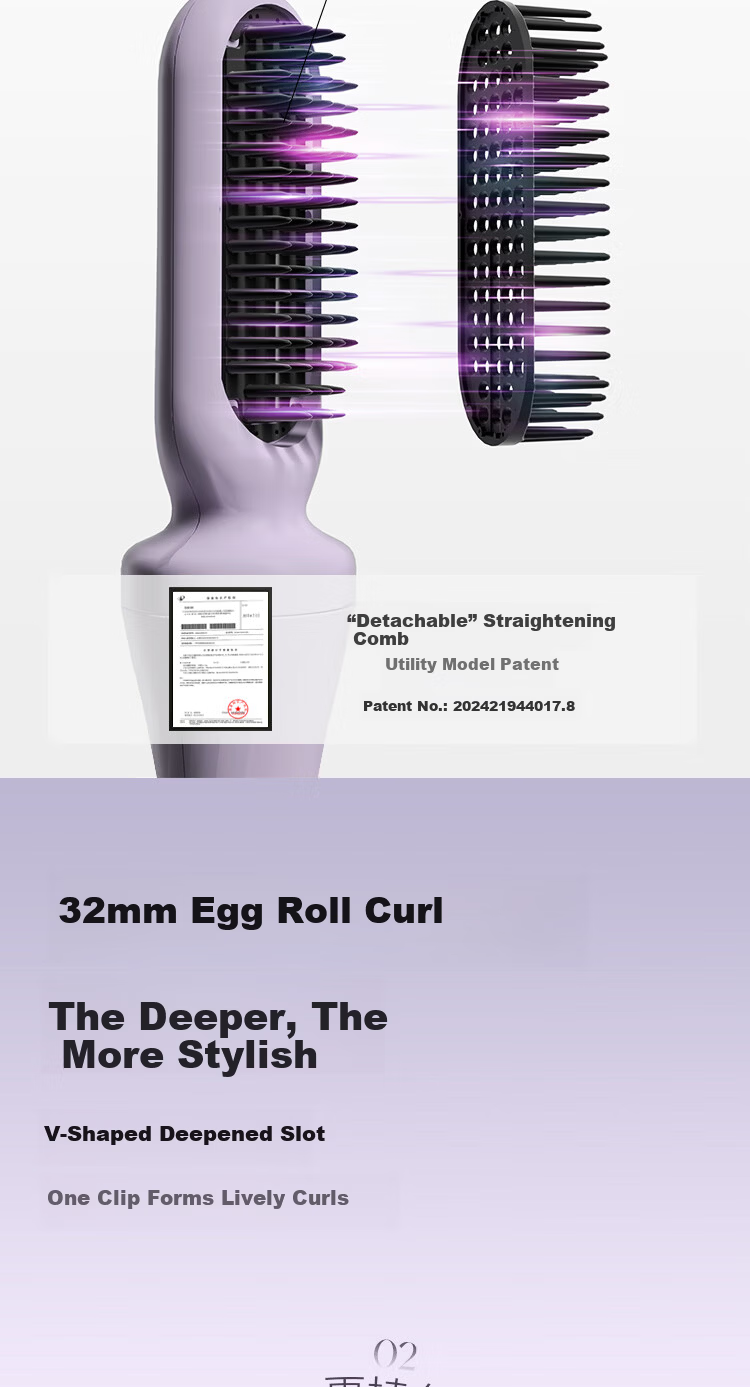 Cuiya 32mm Automatic Curling Iron 4-in-1 Curling Wand Big Curl Egg Roll Curling Iron Negative Ion Mother's Day Gift T313 9