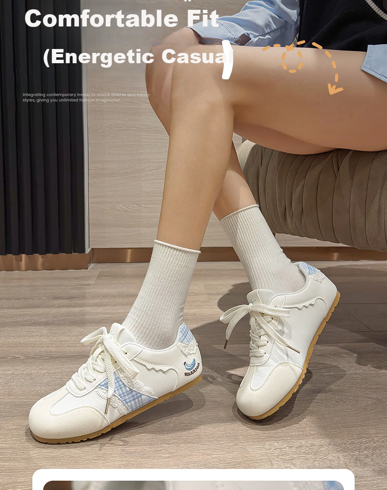 Warrior Women's German Training Shoes 2026 Summer New Soft Sole Casual Sneakers Light Blue 40 9