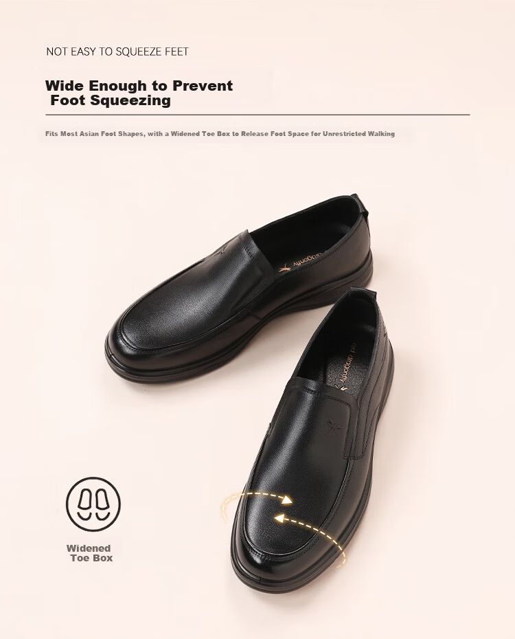 Red Dragonfly Men's Business Leather Slip-On Soft Sole Casual Shoes WTA161441 Black Size 42 7