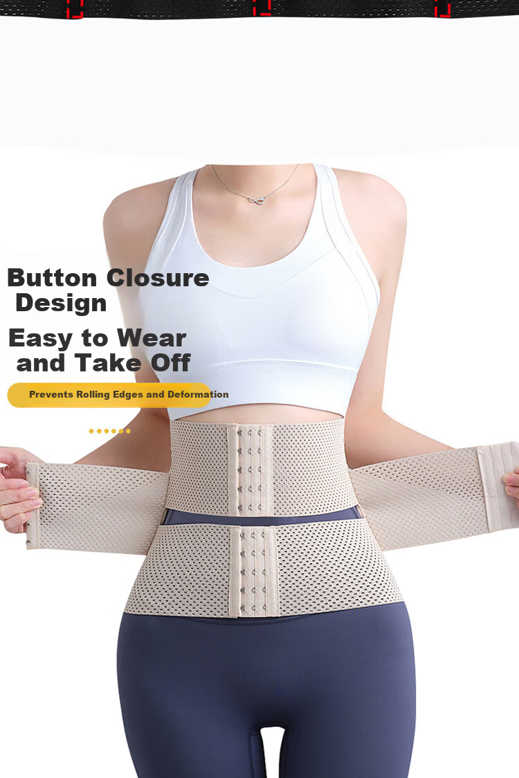 Tingmei Segmented Abdominal Binder Strong Waist Trainer Postpartum Shaping Slimming Waist Belt for Women Flat Belly Waist Support Breathable Thin Design 11