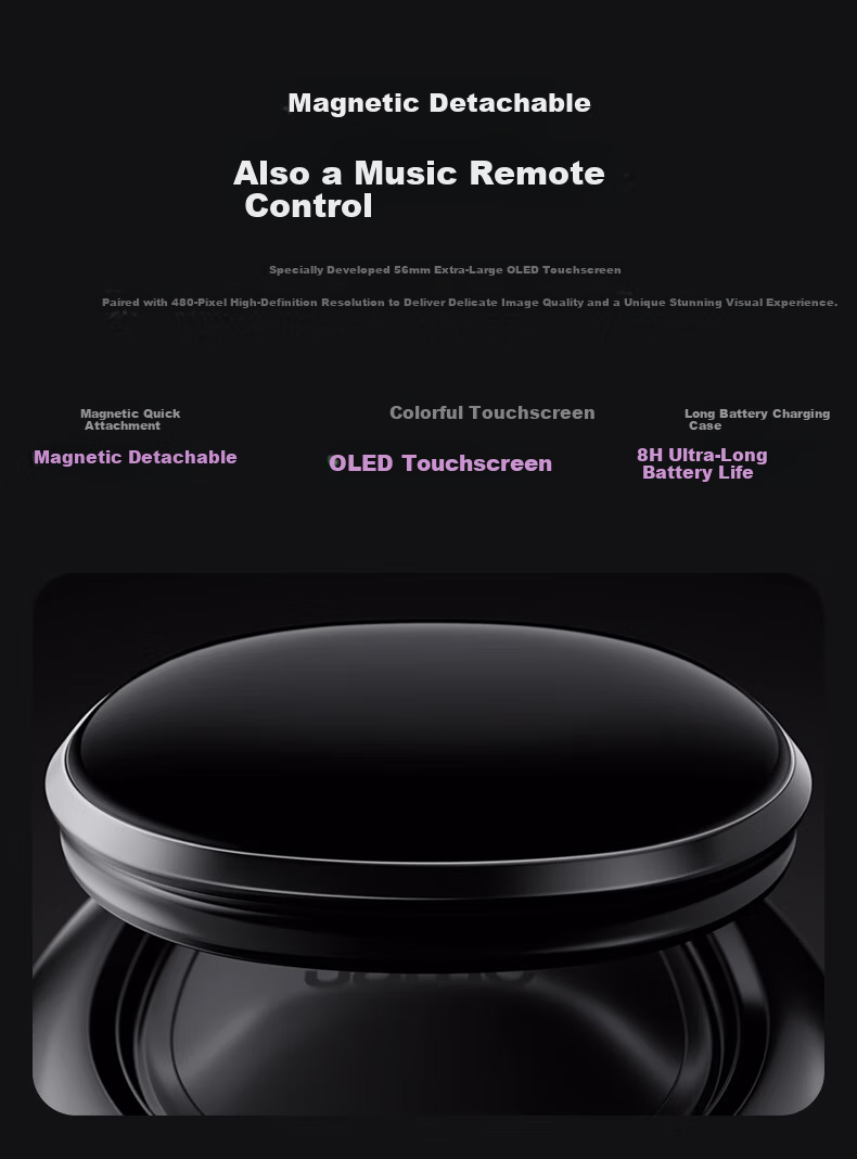 MORRORART VWS X1 Wireless Bluetooth Headphones with Active Noise Cancellation, Touch Screen, Long Battery Life, Birthday Gift, Compatible with Apple And Huawei, Standard Single Screen Version GT Silver 12
