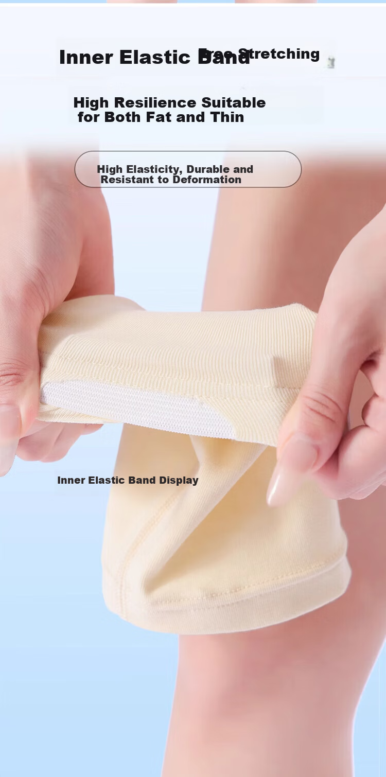 LAC Modal Knee Brace Summer Air Conditioning Room Warmth Old Cold Legs Sports Knee Support Beige 33cm/XL for Men and Women Elderly 3