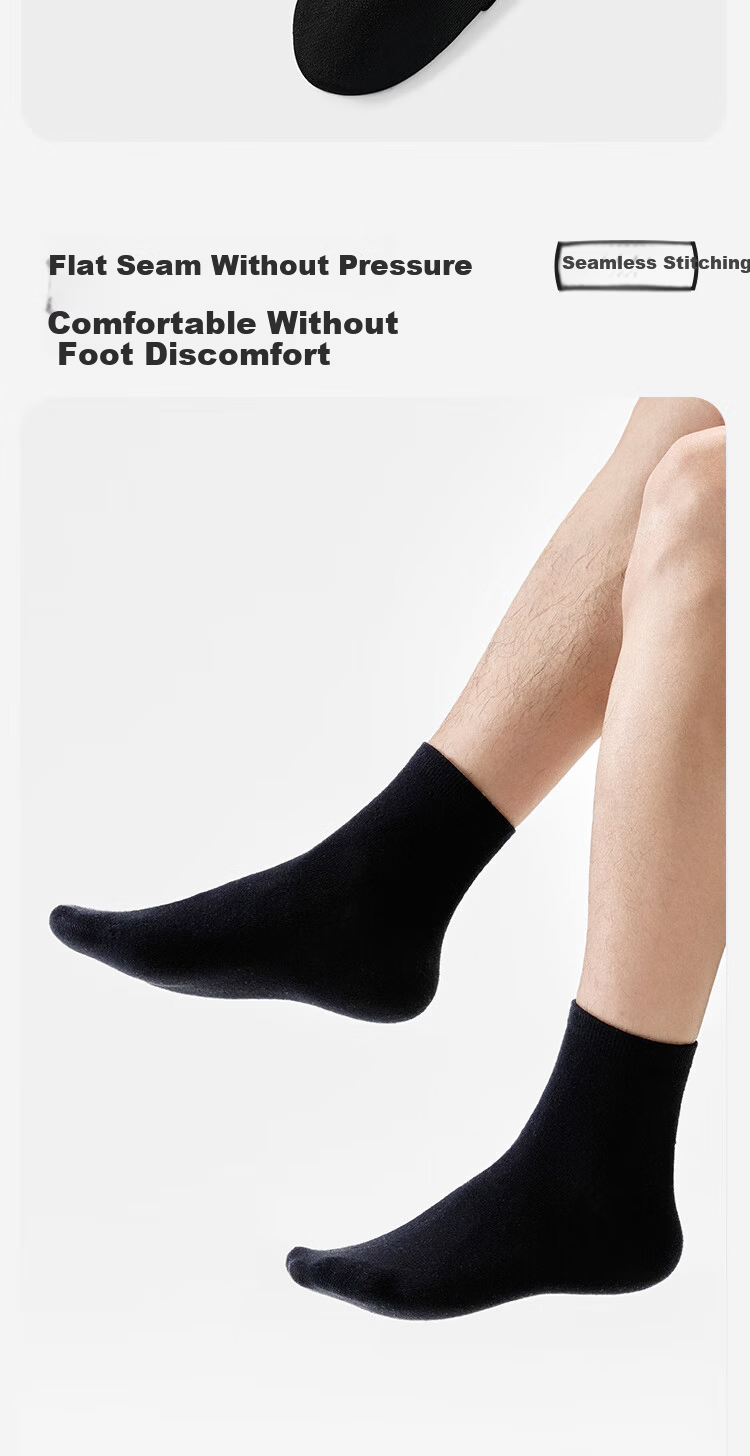 HLA Disposable Cotton Mid-Calf Socks for Men and Women 7A Antibacterial Travel Daily Use No-Wash Sports Casual Mid-Length Socks 7 Pairs Pack 7