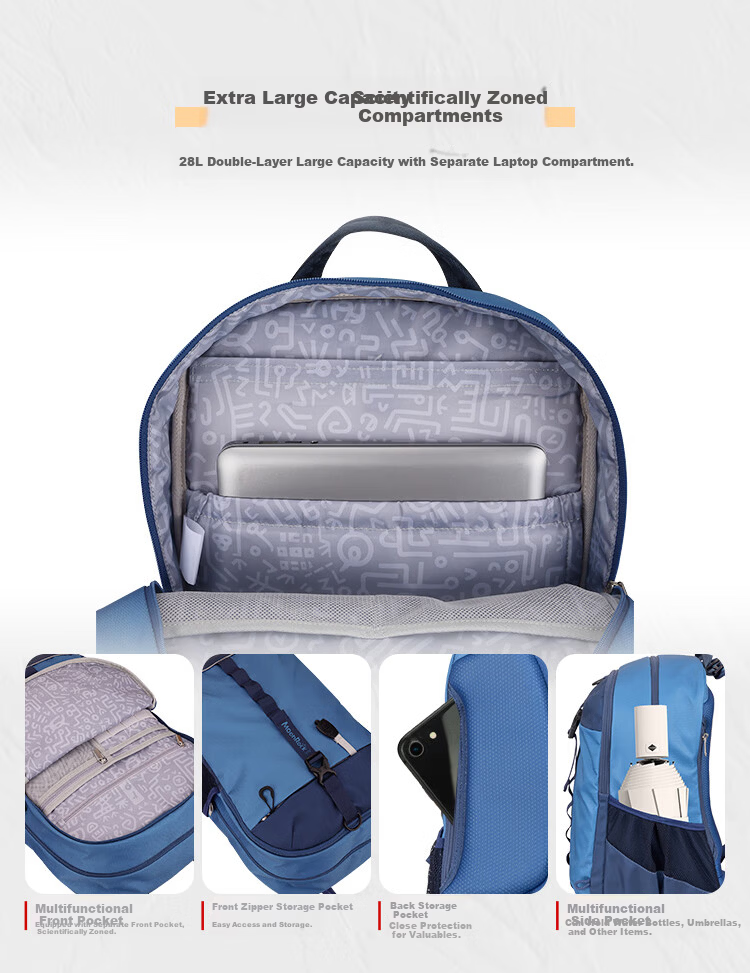 MoonRock 2025 New Air Student Backpack Large Capacity Spine Protection School Bag for Grades 5-9 Black 8