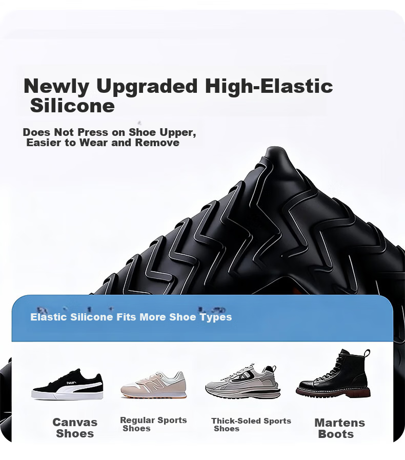 BWNK Adult Waterproof Silicone Rain Shoe Covers Non-Slip Wear-Resistant Portable Rain Boots Black XL 4