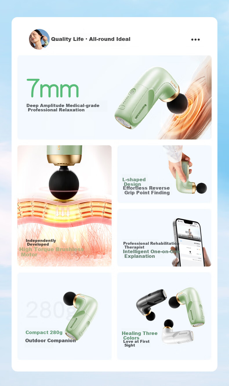 Beoka Ultra-Mini Massage Gun HA1, Muscle Relaxation Massager, Mini Massage Gun, Neck Massager, Gift for Women And Mothers on Mother's Day - Cream Latte 2