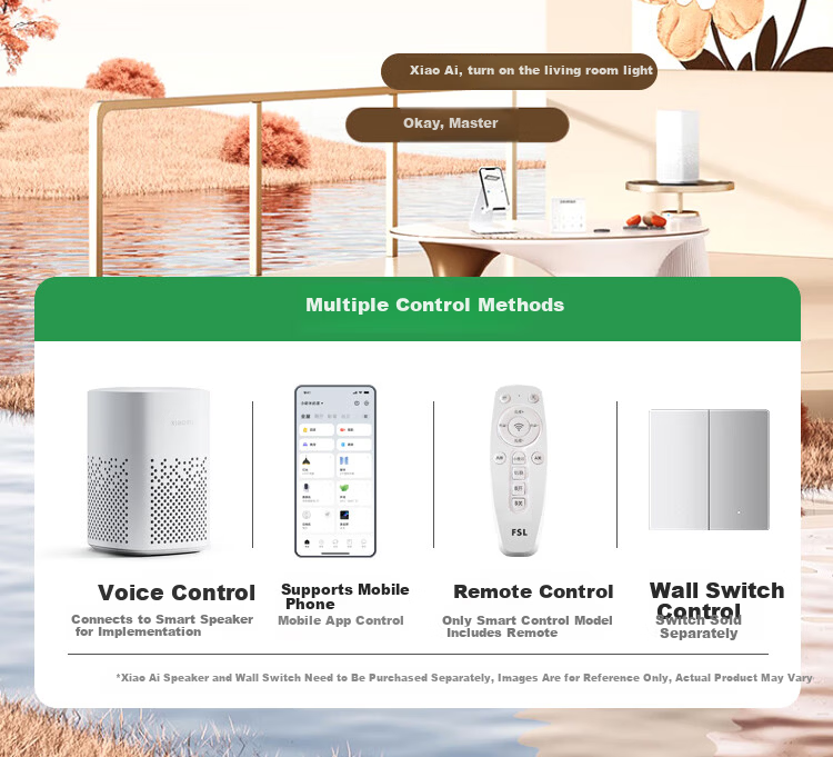 Foshan Lighting Modern Nordic Ceiling Light for Living Room Bedroom Study Eye Protection Mi Home Smart Control 200W Qinglan 8