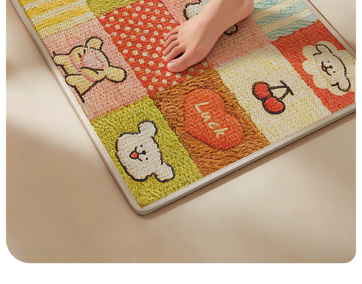 Lange Silver Ion Antibacterial Linen Bathroom Non-Slip Absorbent Door Mat Waterproof Toilet Floor Mat for Home Use 25
