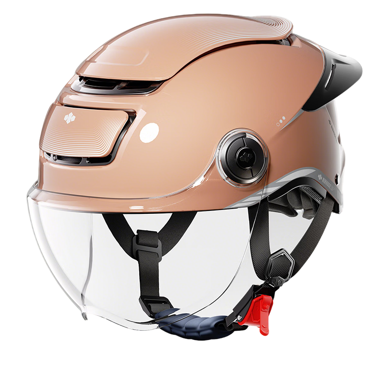 Two Little Bees 3rd Generation Zero-Feel Sunroof Helmet 3C Certified Electric Motorcycle Helmet Unisex Summer Sun Protection Half Helmet Breathable Safety Cap Large Tail Wing/Warm Pumpkin Orange