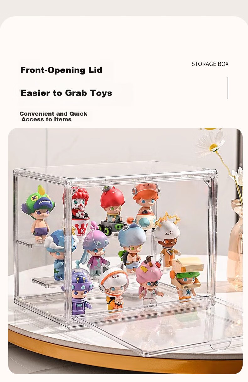 40,000 Kilometers Blind Box Storage Display Rack Transparent Dustproof Figure Storage Box Doll Labubu Pop Mart Model Display Cabinet 5