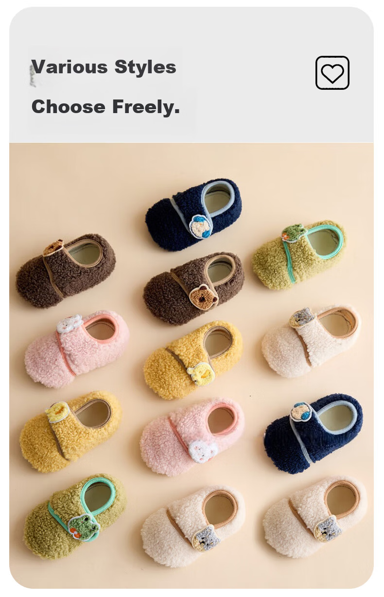 Babyprints Baby Floor Socks Autumn Winter Toddler Walking Socks Set Thickened Warm Soft Sole Indoor Shoes Socks Gray Monkey XS 4