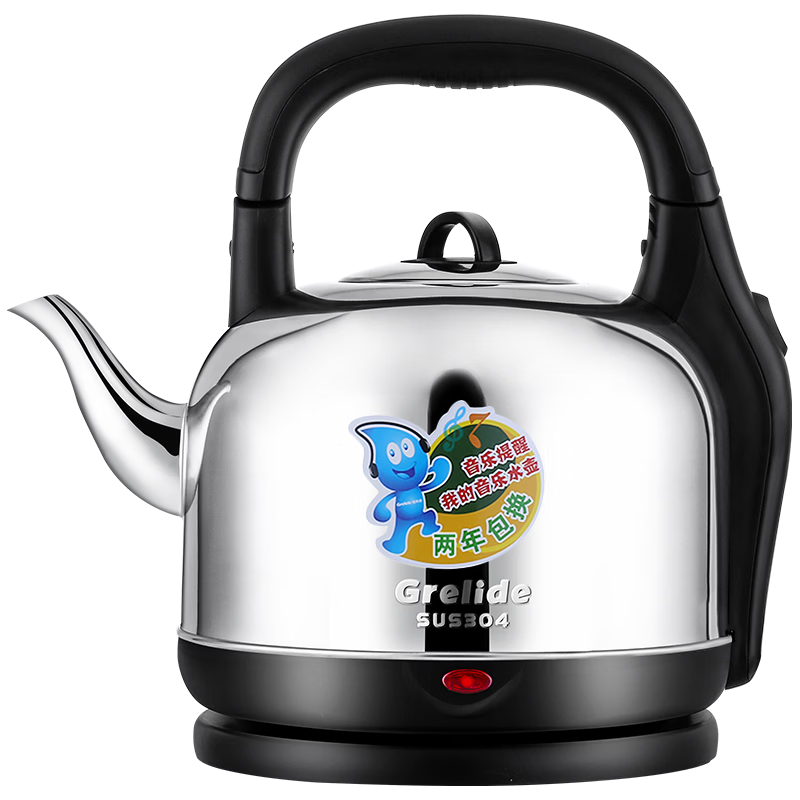 Grelide Electric Kettle 4.2L Large Capacity 304 Stainless Steel High Power Water Boiler Home Whistling Reminder Auto Shut-Off Detachable Base 4201M