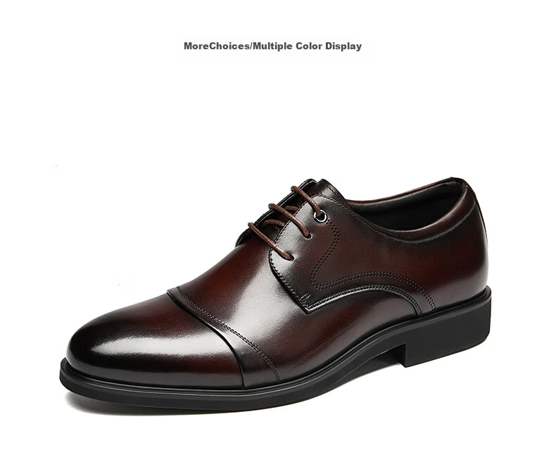 LAORENTOU Pointed Toe Leather Shoes for Men, Casual Soft-Soled Formal Business British Style Work Shoes, 200240 Black Hollow-Out, Size 40 22