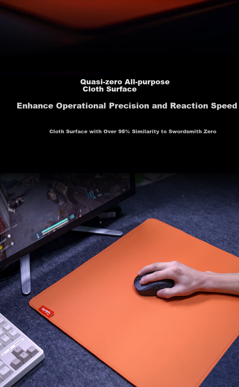 AKNK Gaming Esports Mouse Pad FPS Large Mouse Pad Gaming Mat Sunken Edge Locking Type Swordsmith Zero-Fine Surface Mouse Pad Zero Type - Orange 4
