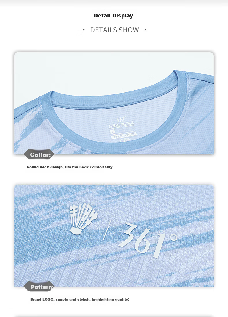 361° Men's T-Shirt Spring Summer Winning Badminton Quick-Dry Loose Printed Short Sleeve Top 652627102-1 26