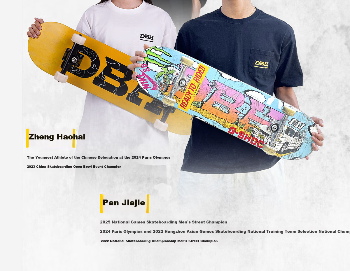 DBH Dream Advanced Professional Double Kick Skateboard for Adults and Children Beginners DBH Holographic 8