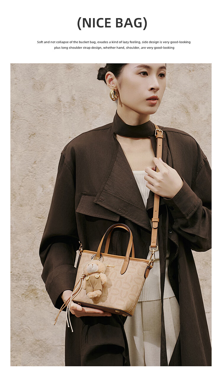 Aokang [Celebrity Style] Women's New Handheld Bucket Bag Fashion Crossbody Bag Birthday Gift for Girlfriend Wife 4