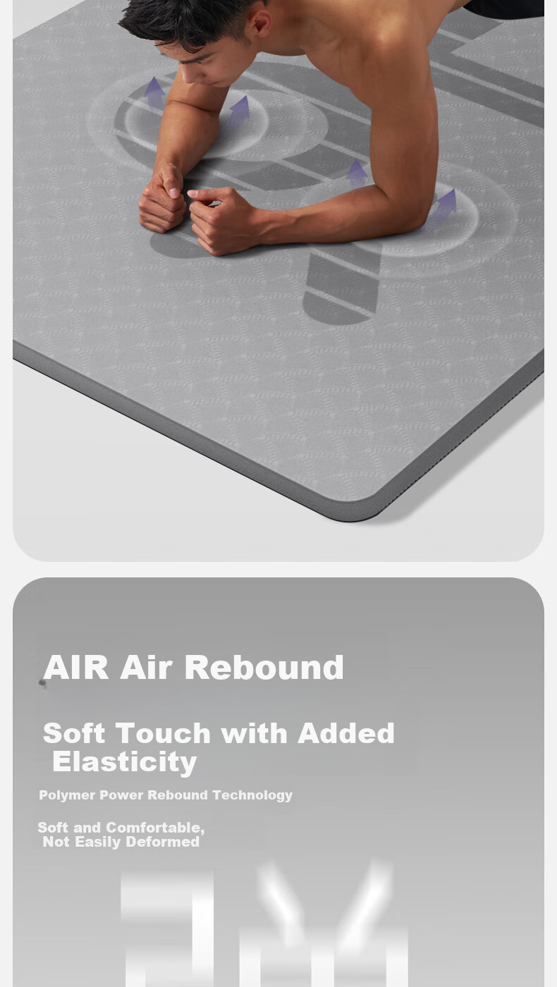 Yottoy Men's Yoga Mat Large Size TPE Thickened Wide Soundproof Shockproof Non-Slip Training Exercise Mat 7