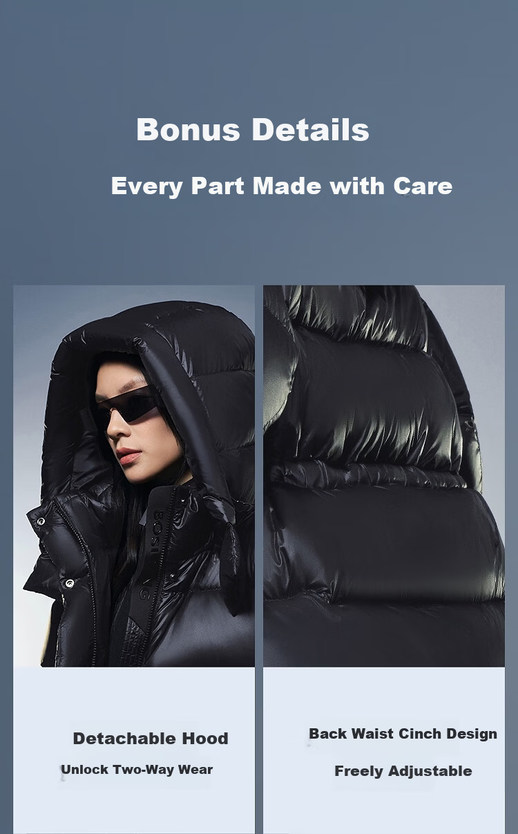 Bosideng Women's Winter Goose Down Puffy Thickened Fashion Versatile Stand Collar Jacket Hot Selling Mall Style 12