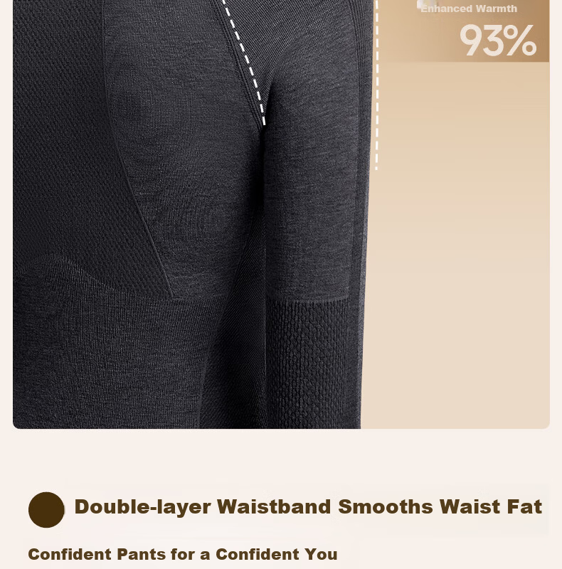 GRACEWELL Women's Seamless Thermal Underwear Set, Skin-Enhancing Base Layer, Slim Fit Autumn Top and Bottom, Cocoa Brown, Size F 8