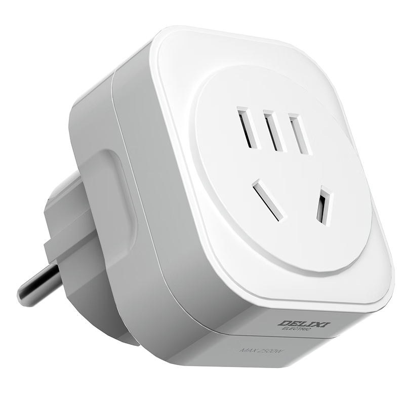 DELIXI European Standard Travel Adapter/Converter Plug Socket Multi-Outlet for Germany France Korea Finland Iceland Sweden Spain and More