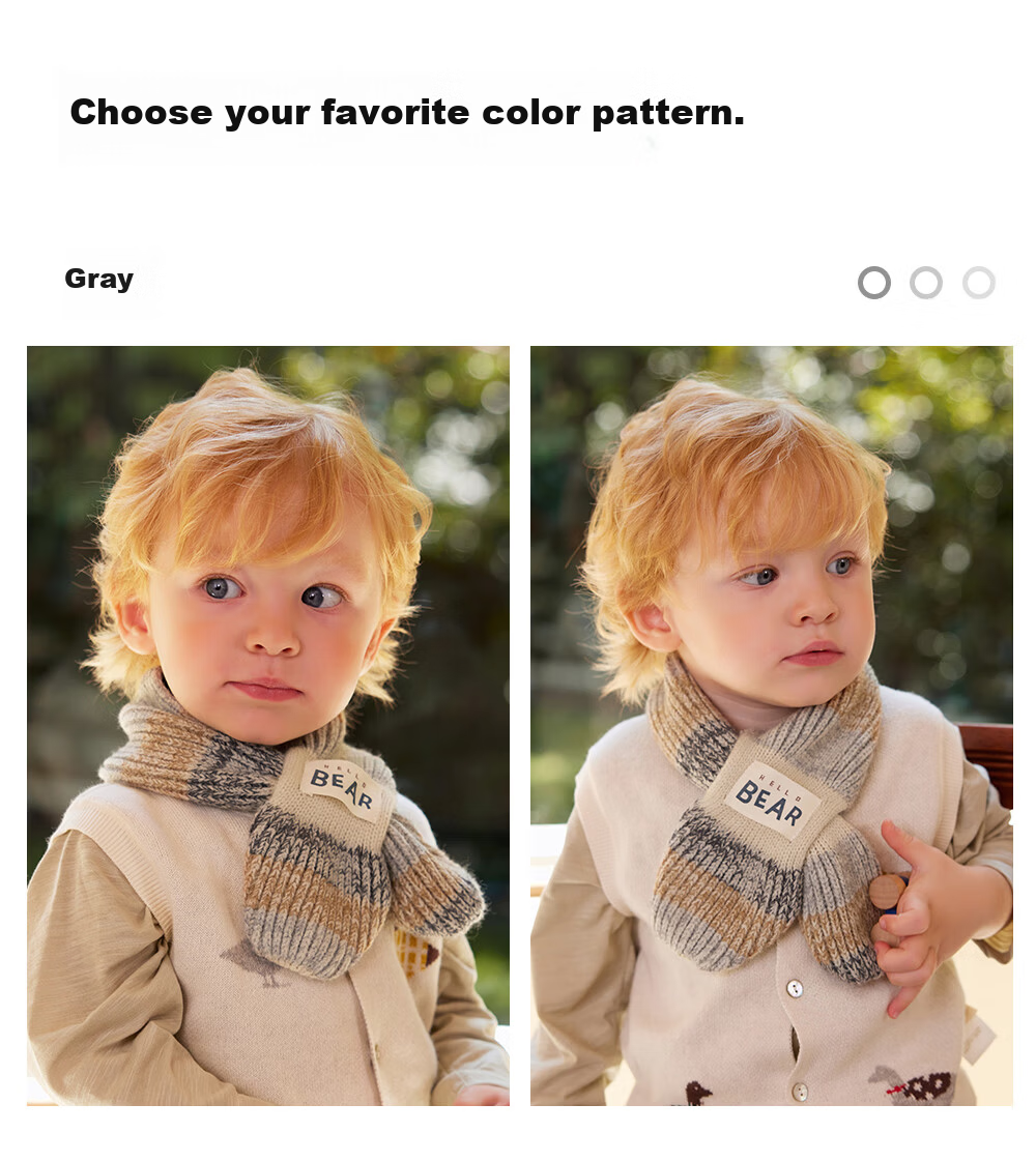 Beitais Children's Scarf 2025 New Boys Girls Outdoor Autumn Winter Windproof Warm Baby Knitted Scarf 15