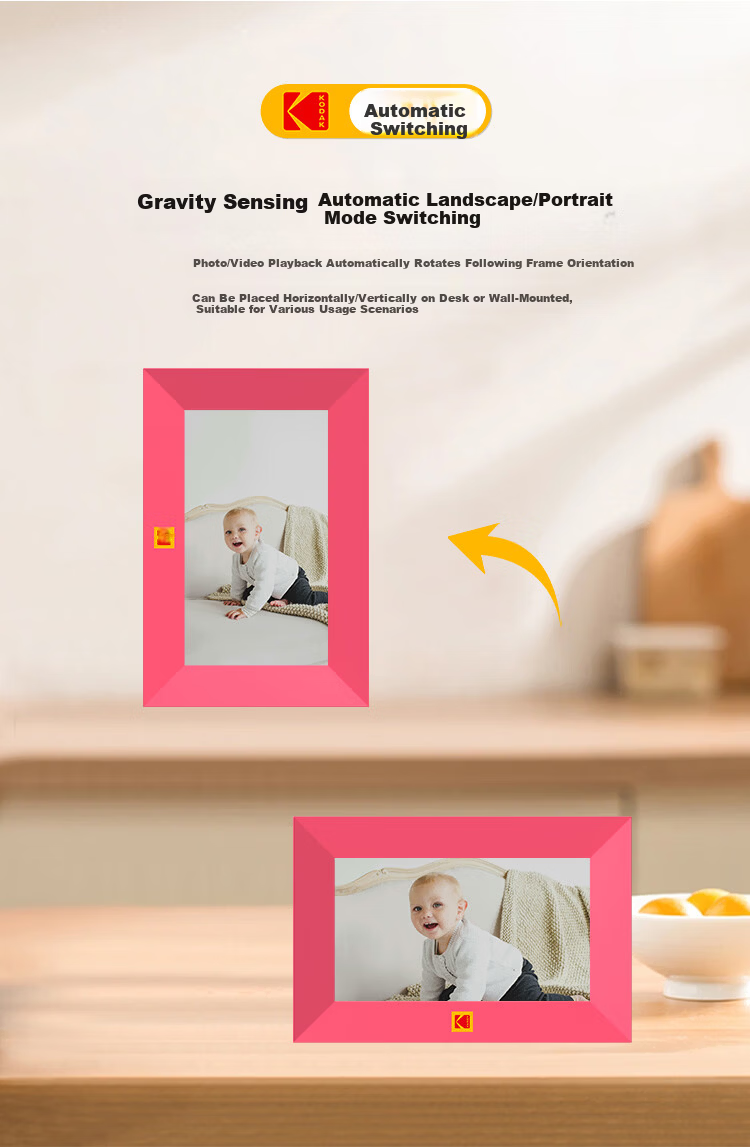 KODAK 1020V Digital Photo Frame 10.1-inch HD Electronic Album Remote Control Video Photo Music Player Noble Black 9