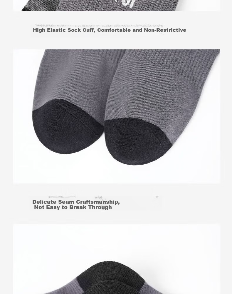 361° Authentic Men's Socks Spring Summer Odor-Resistant Sweat-Absorbing Mid-Calf Breathable Cotton Sports Casual Long Socks Set of 4 One Size 8