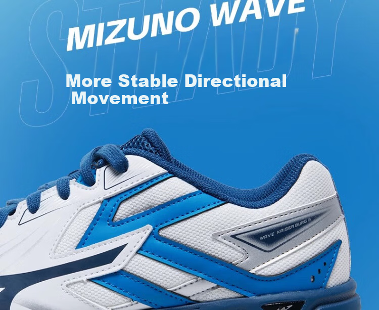 MIZUNO KAISERBURG 8 Professional Non-Slip Shock Absorption Table Tennis Shoes for Men and Women 242001 White Blue Size 36 16