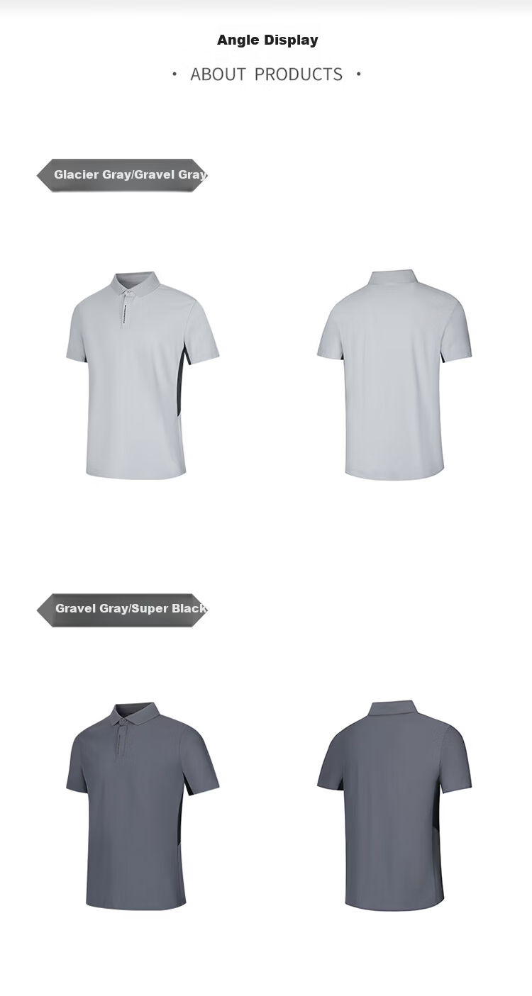 361° Men's Sports T-Shirt Spring Summer New U-Neck Polo Ice Cool Casual Short Sleeve Top 652624105-1 20
