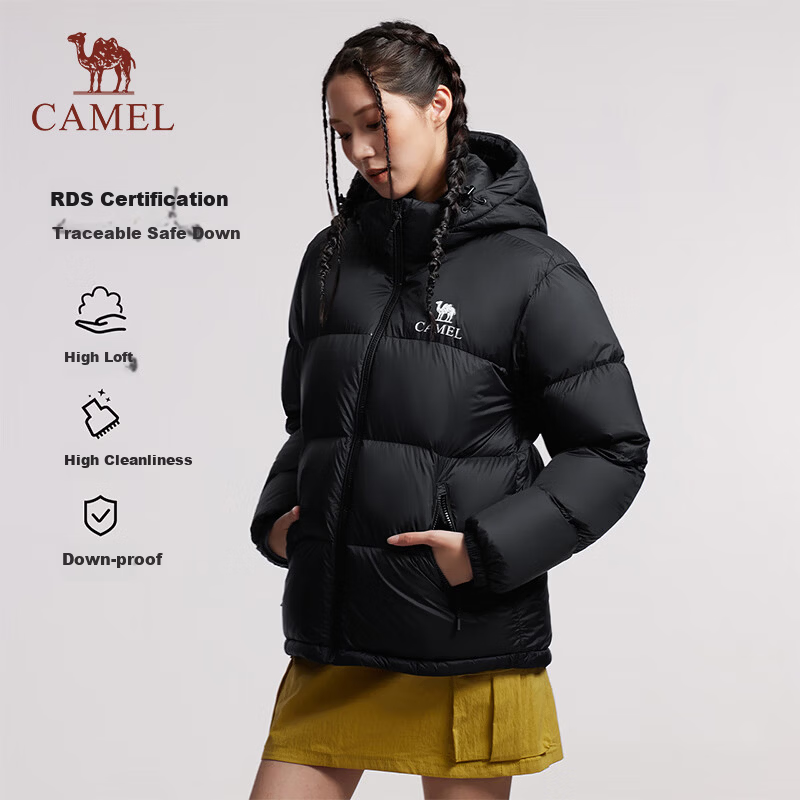 CAMEL Outdoor Down Jacket Winter Thickened Warm Unisex Windproof Graphene Puffer Coat