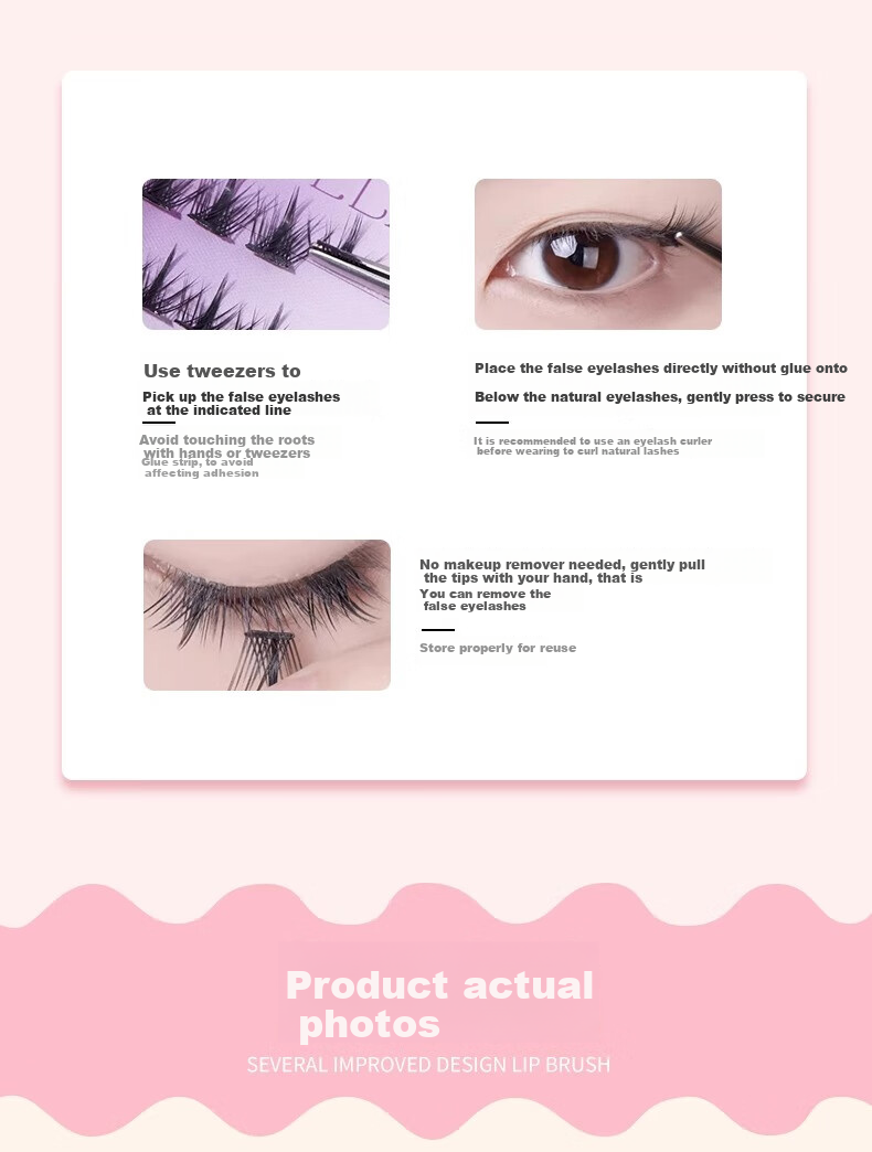 Mingba Self-Adhesive False Eyelashes Natural Fox Style Sunflower Lazy Trilogy Cat Elf 36 Pairs/Box 5