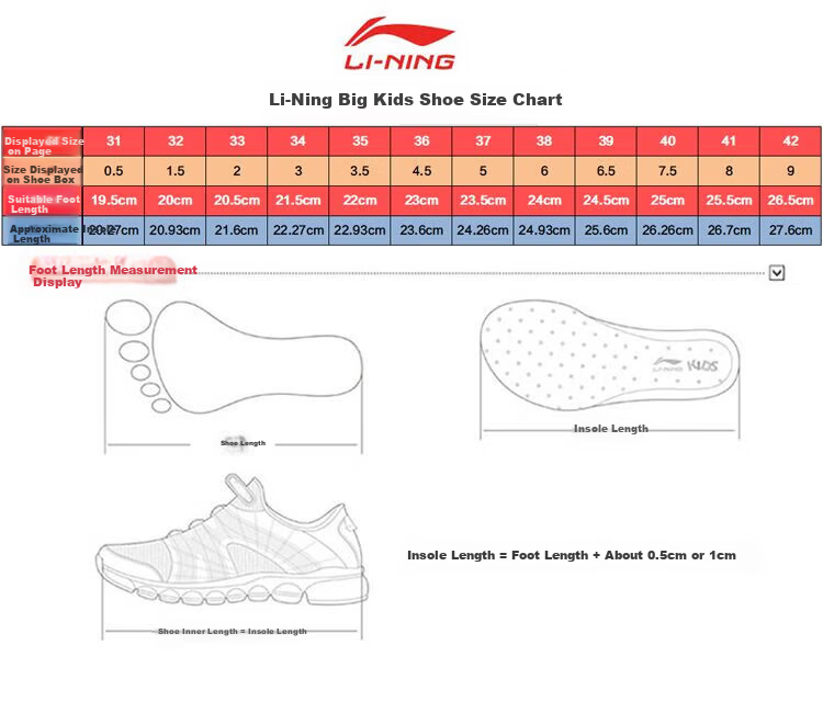 LI-NING Kids Casual Shoes Unisex Teen New Comfortable Shock Absorption Low-top Sports Sneakers 18