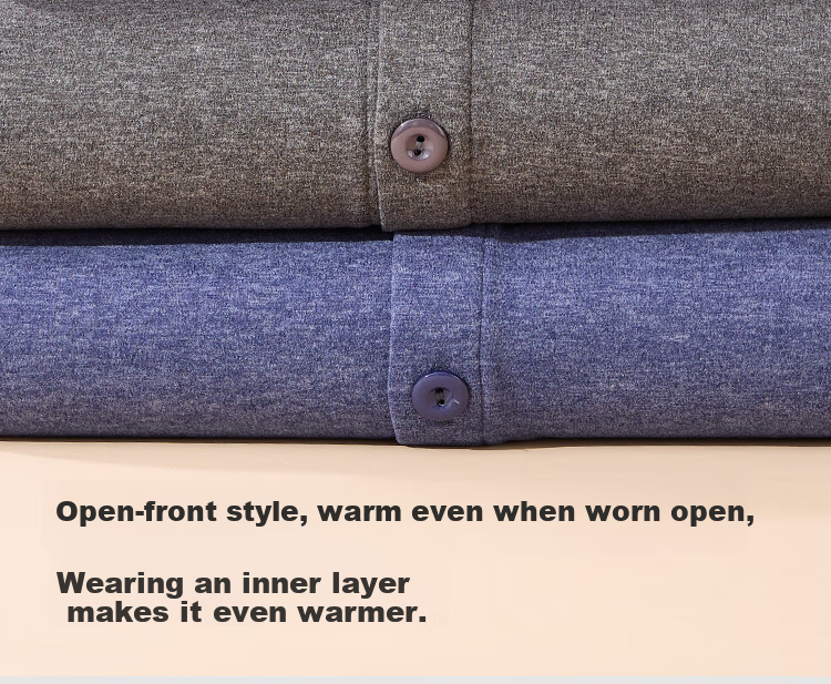 LangSha Middle-aged and Elderly Men's Thermal Underwear Cardigan Plus Size Wool and Silk Antibacterial Mite-resistant Thin Winter Set 14