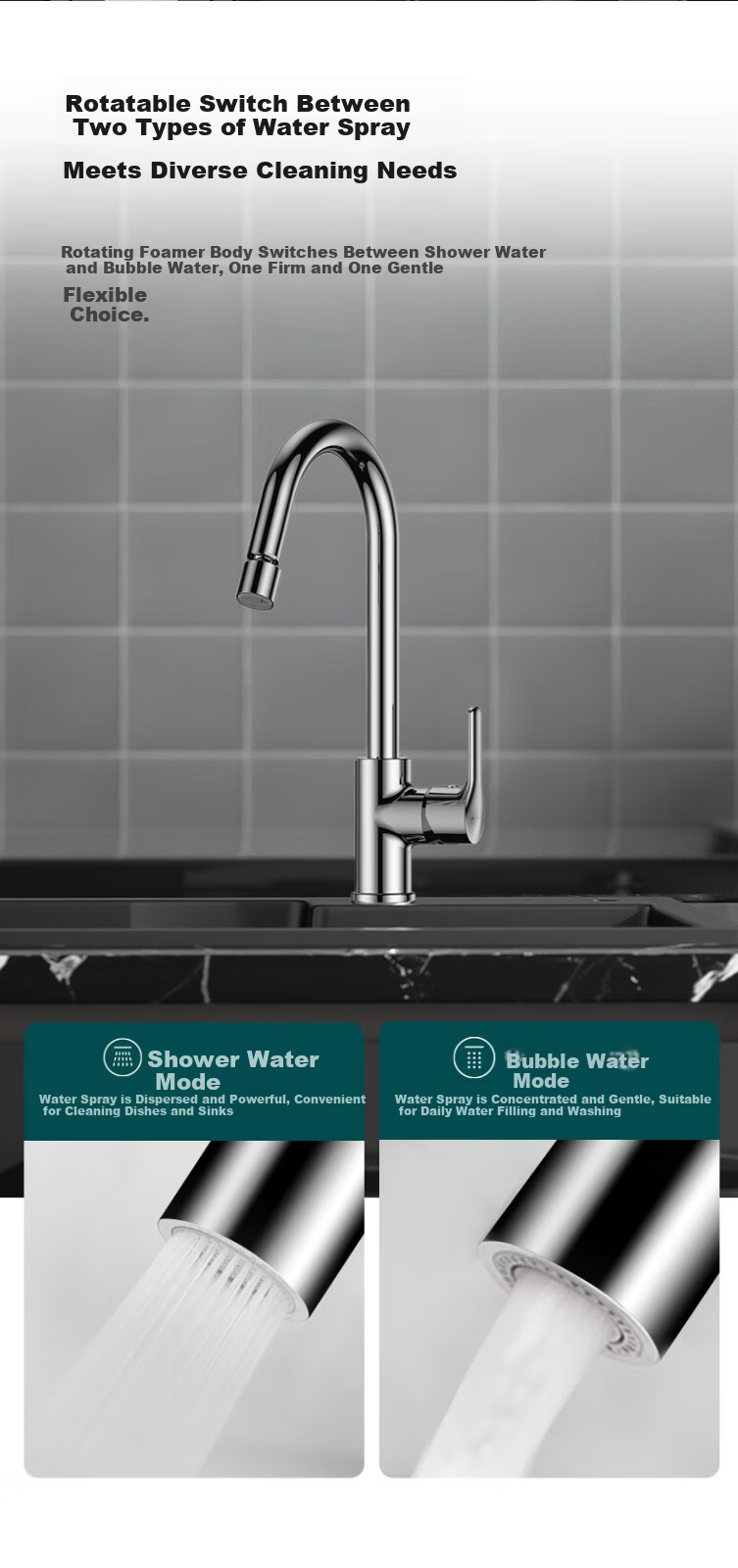 JOMOO Kitchen Faucet for Vegetable and Dish Washing Sink Dual Control Hot and Cold Water Tap 33230-385/1B-Z 8