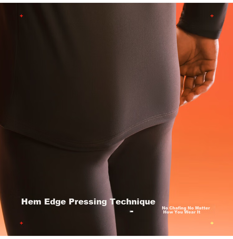HLA [Chen Zheyuan's Choice] Thermal Underwear for Men, 230g Double-Sided Fleece, Antibacterial Heating Patch, Autumn Top And Bottom Set 28