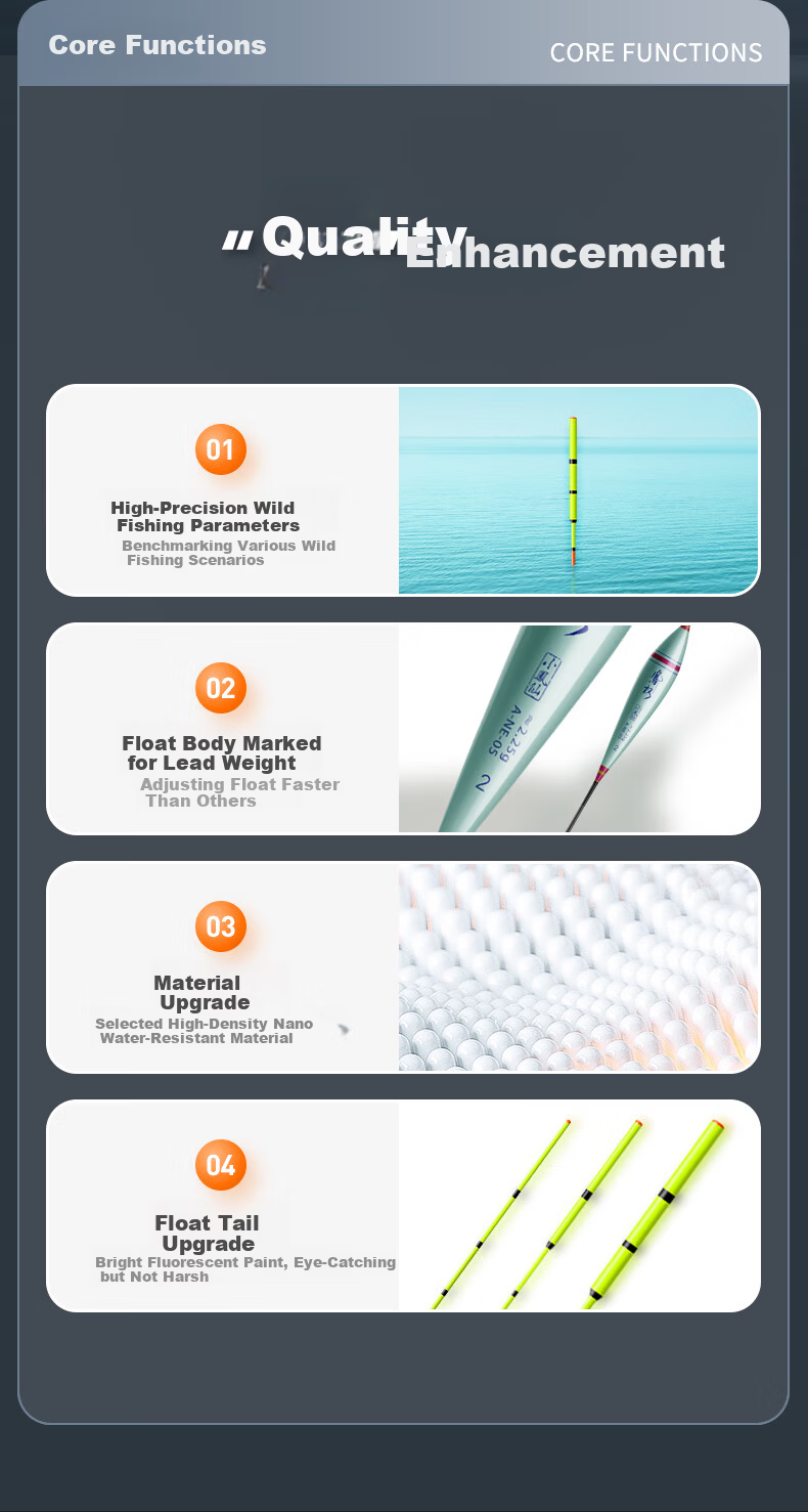 Xiaofengxian A-NE04 Carp And Crucian Carp Mixed Floating Buoy, Highly Sensitive, Eye-Catching, Thickened Wild Fishing Nano Buoy, Cloudy Day Tail Buoy Fishing Tackle 1