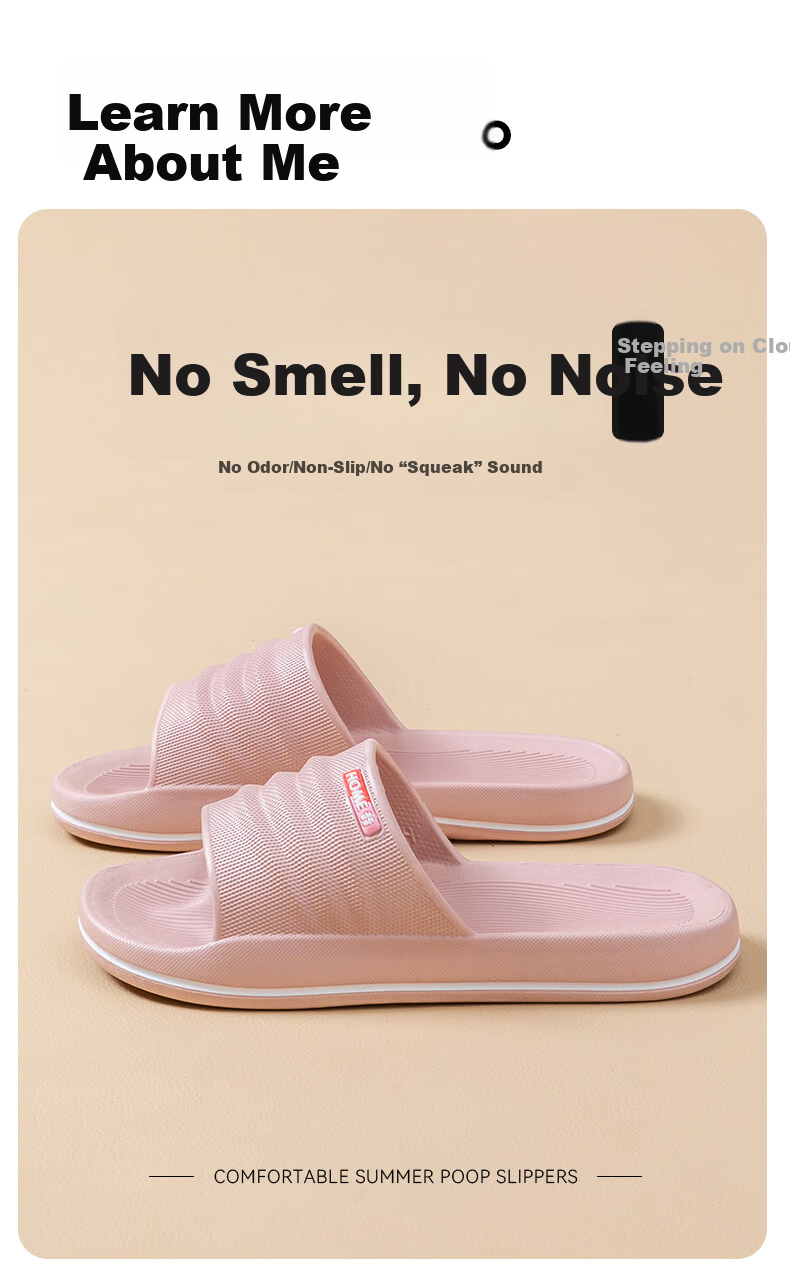 OHMYK Non-Slip Slippers for Men Summer Outdoor Indoor Bathroom Thick Sole EVA Sandals for Women Pink Size 36-37 7