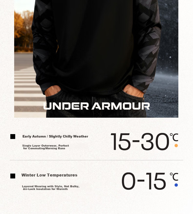 Under Armour Men's Long Sleeve T-Shirt Sweatshirt Crewneck Loose Casual Trendy Breathable Sports Running Warm Pullover 3