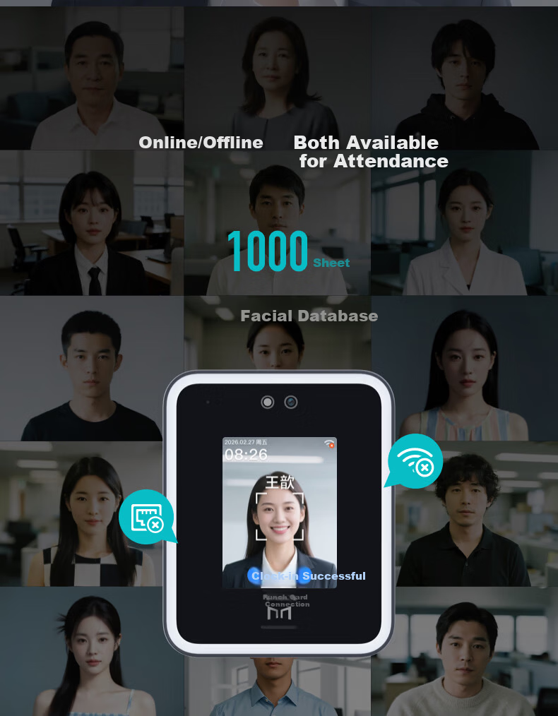 DingTalk Smart Connected Modian Facial Recognition Attendance and Access Control All-in-One Machine X3W Gray 5
