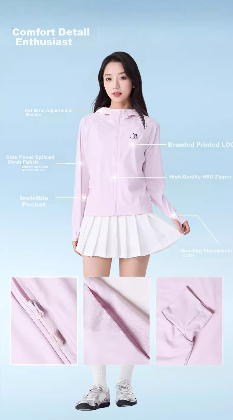 CAMEL Original Yarn Sun Protection Cooling Slim Fit Women's Knit Jacket 26 Spring Summer New Moisture-Wicking Quick-Dry Breathable 8010 4