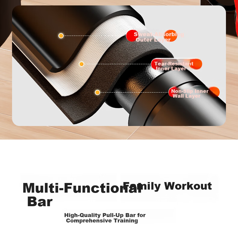 Peak Indoor Pull-Up Bar Home Doorway Fitness Equipment for Children and Adults No Drilling Required Short 19