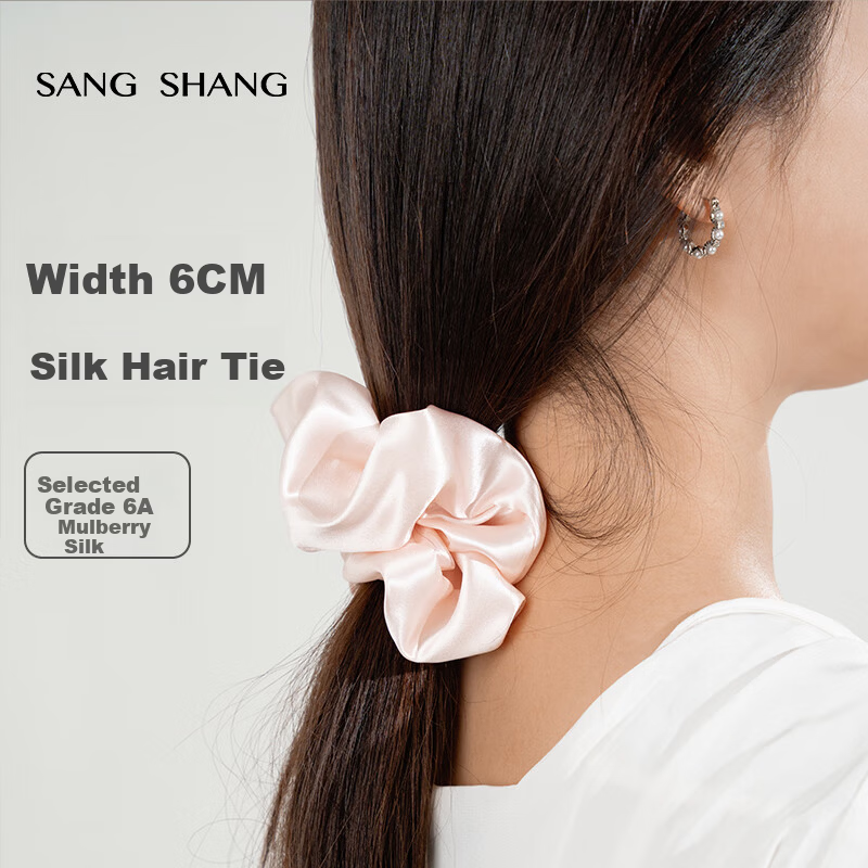 Sangsang 22mm Heavyweight 100% Mulberry Silk Hair Tie Elastic Hair Band Hair Accessory Mother's Day Gift Twilight Purple